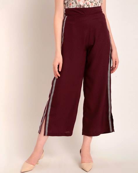 Buy Maroon Trousers & Pants for Women by Rare Online