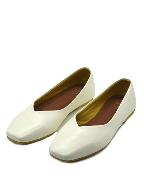 all white flat shoes