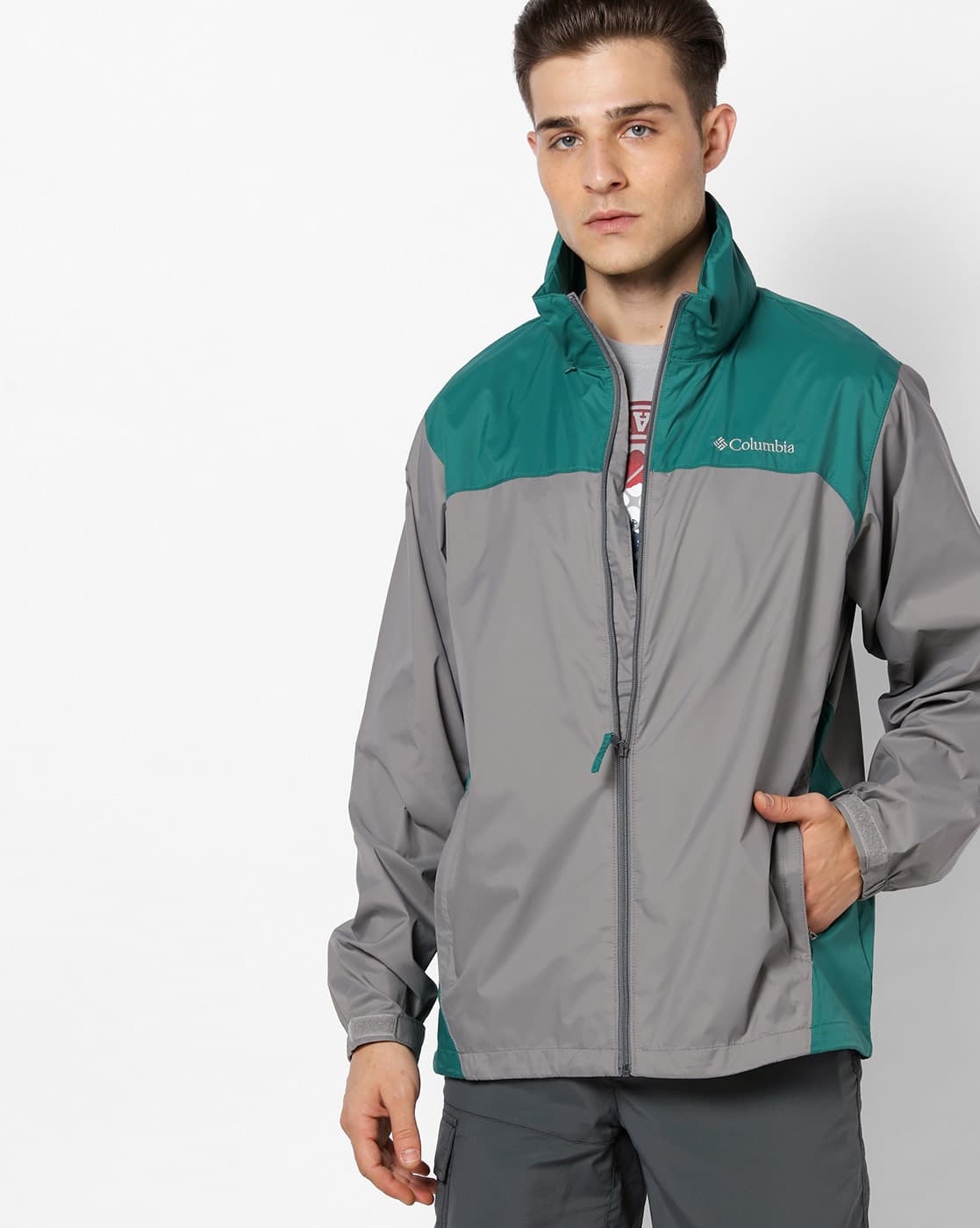 columbia grey rain jacket