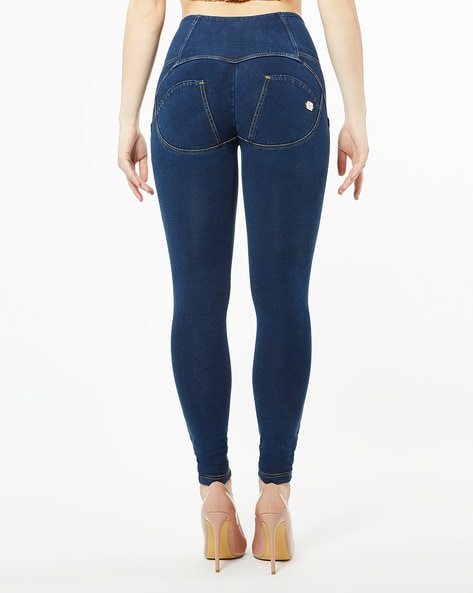 · Jeans Push Up Blu Scuro A Vita Alta Jeans Skinny, 55% OFF