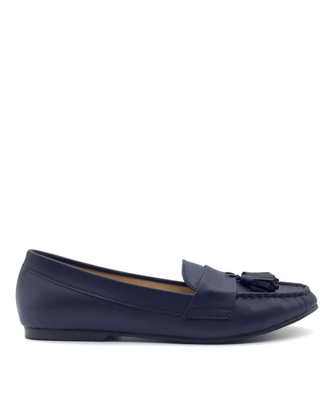 navy flat loafers