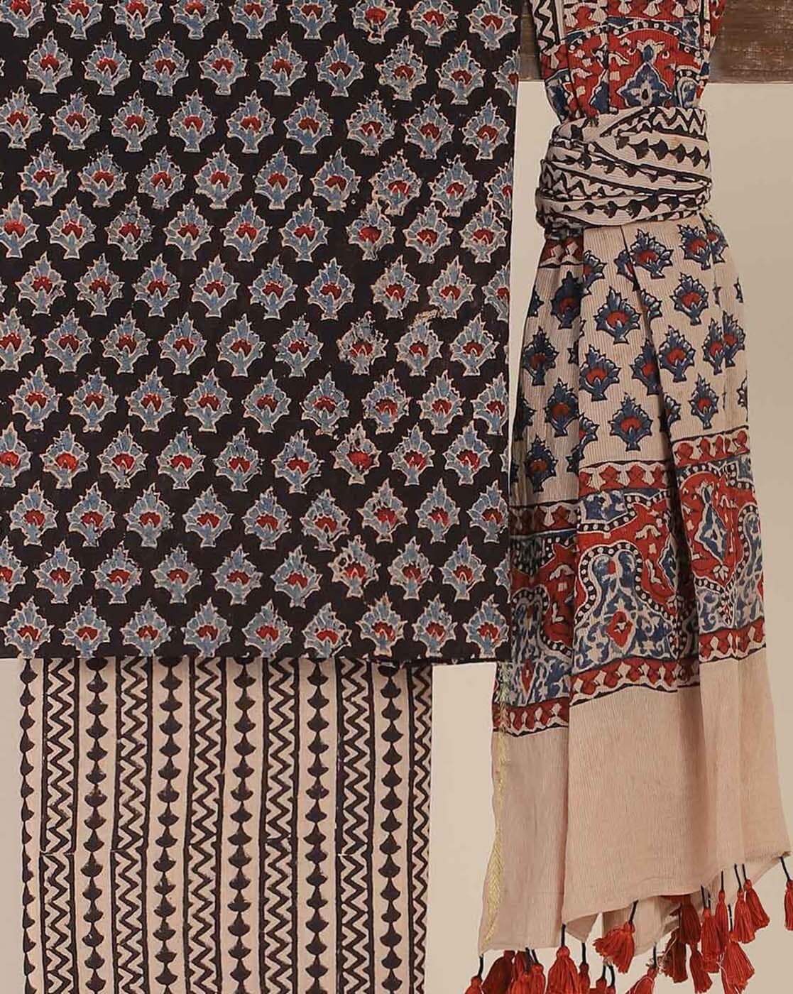 ajrakh cotton dress material