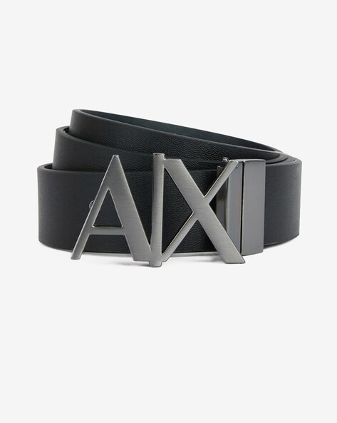 armani exchange textured logo belt