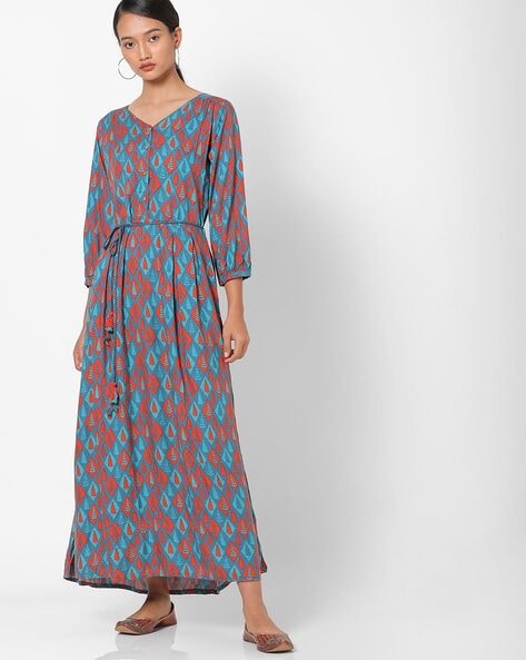 global desi teal maxi dress