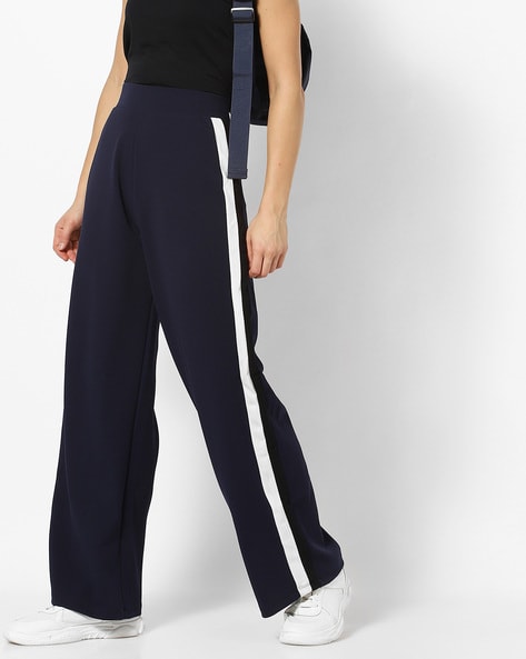 Navy/Multi Elyse Side Stripe Trouser | WHISTLES |