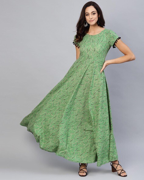 Abstract Print Fit & Flare Dress