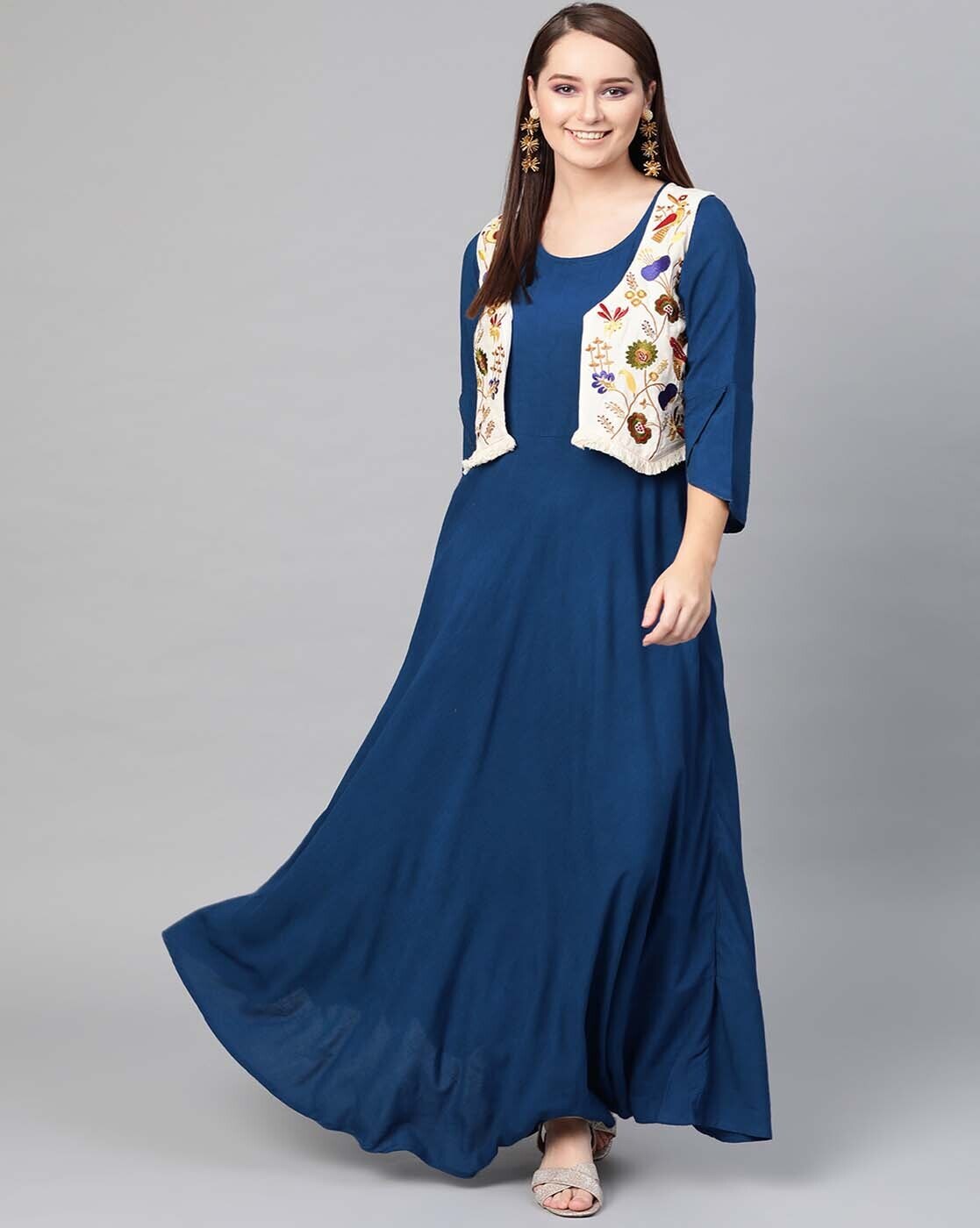 Buy Blue Dresses For Women By Aks Online Ajio Com