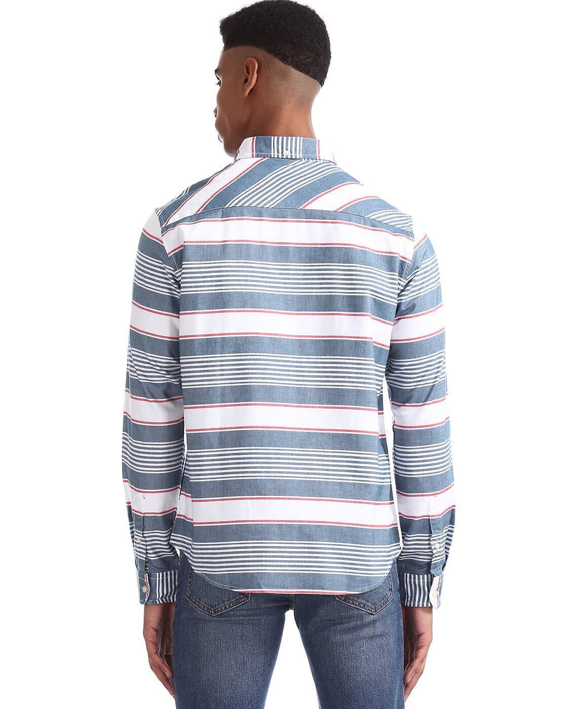 Buy Blue \u0026 White Shirts for Men by 