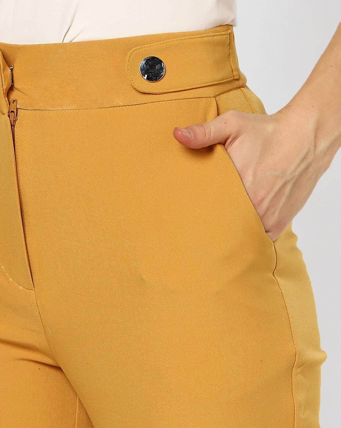 Joe's Jeans Flaunt Cotton Linen Wide Pleated Yellow Trousers L127404 Size 6  | eBay