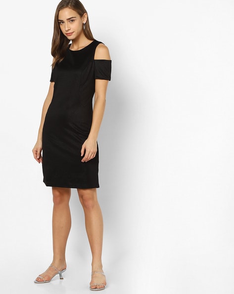 Harpa Shift Dress with Cold-Shoulder Sleeves