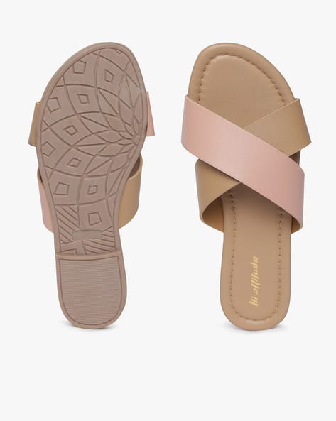 Colourblock Criss-Cross Strap Flat Sandals (Image - 2)