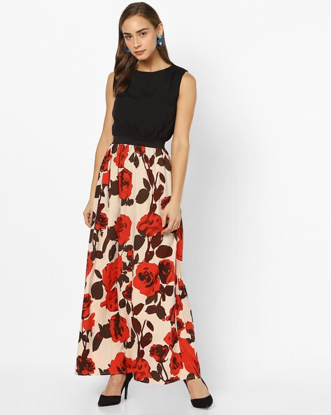 Harpa Printed Round-Neck Maxi Dress