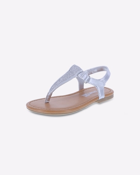 Buy Silver Sandals for Girls by SMART FIT by Payless Online Ajio