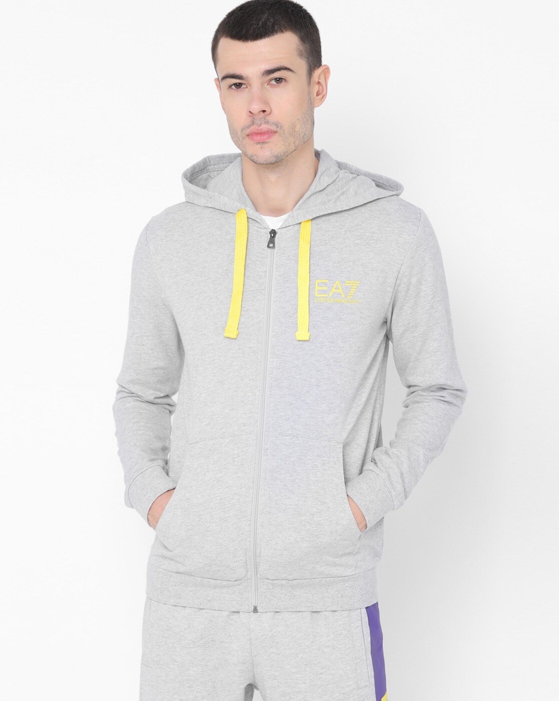 mens grey armani hoodie