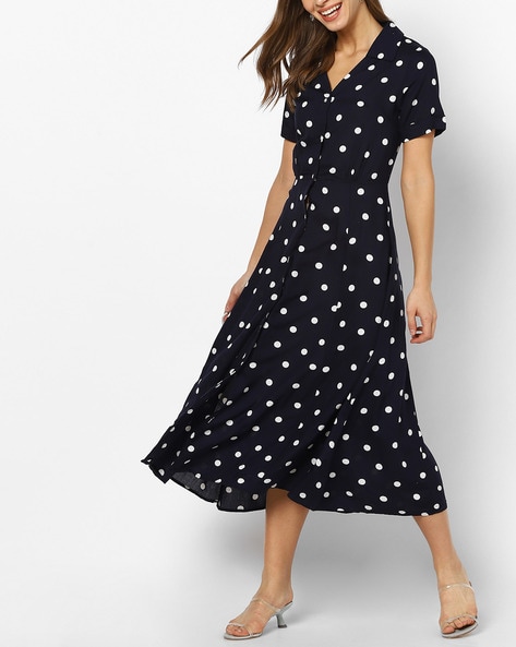 Polka-Dot A-line Dress