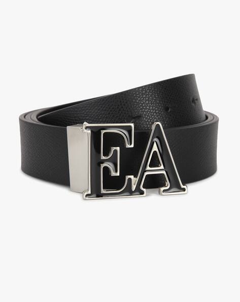 emporio armani logo plate belt