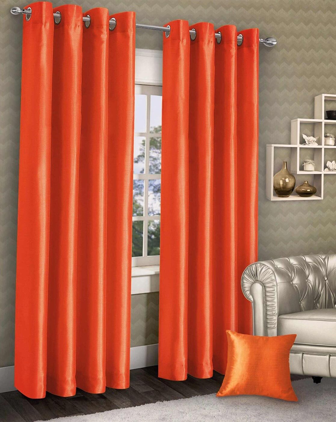 Buy Orange Curtains Accessories For Home Kitchen By R Home Online Ajiocom