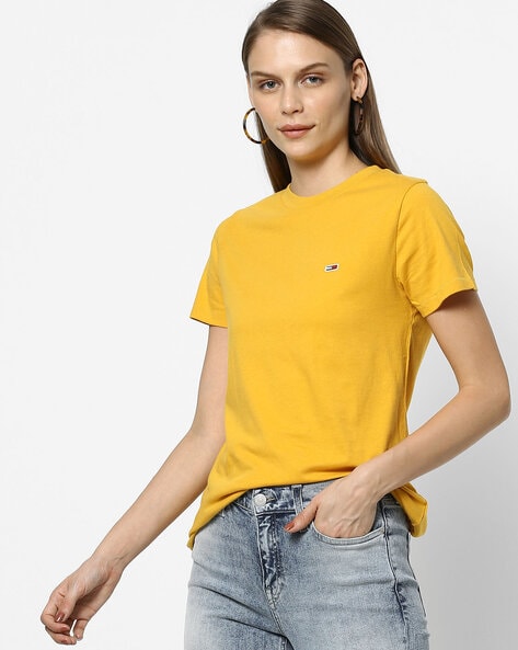 tommy jeans yellow t shirt