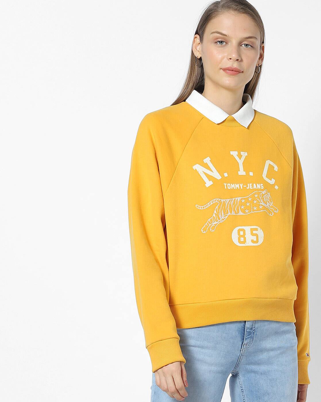 tommy jeans orange sweatshirt