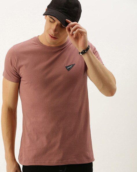 Crew Neck T-shirt with Applique Detail