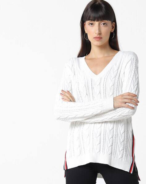 tommy hilfiger jumper white womens