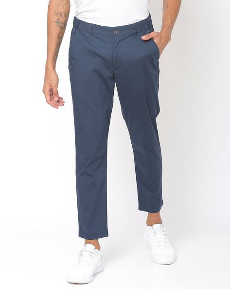 Mid-Rise Cropped Fit Trousers