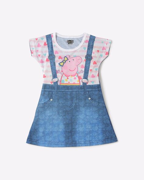 Peppa Pig off white and blue Frock  FAYON KIDS  3354121