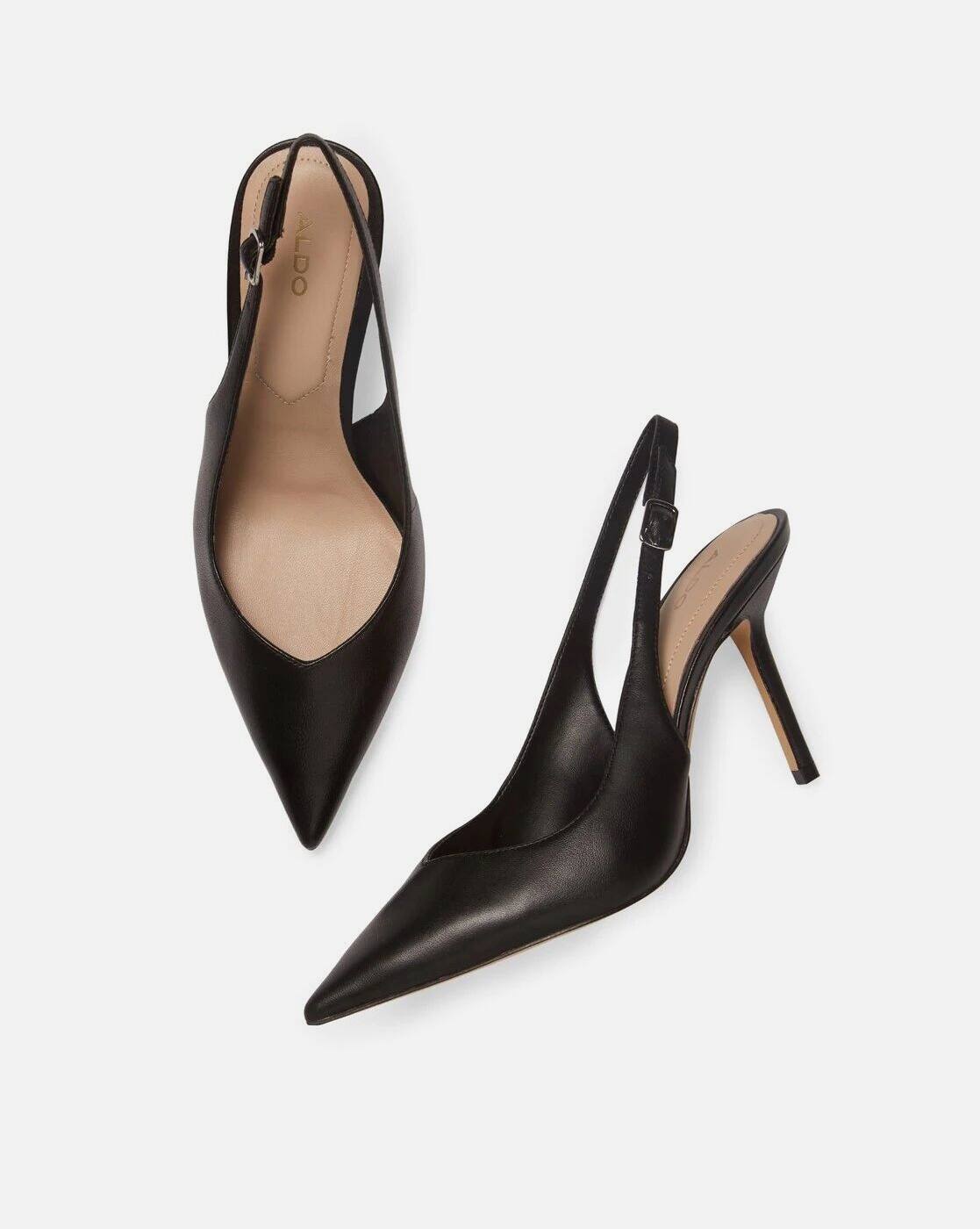 black slingback stilettos