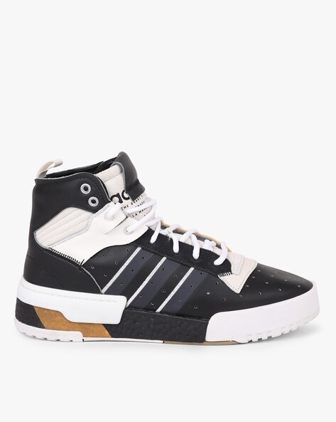 black and white high top adidas