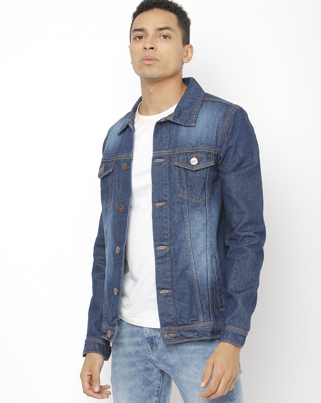 Buy Style Quotient Men Blue Washed Denim Jacket with Embroidered at  Amazon.in-sgquangbinhtourist.com.vn