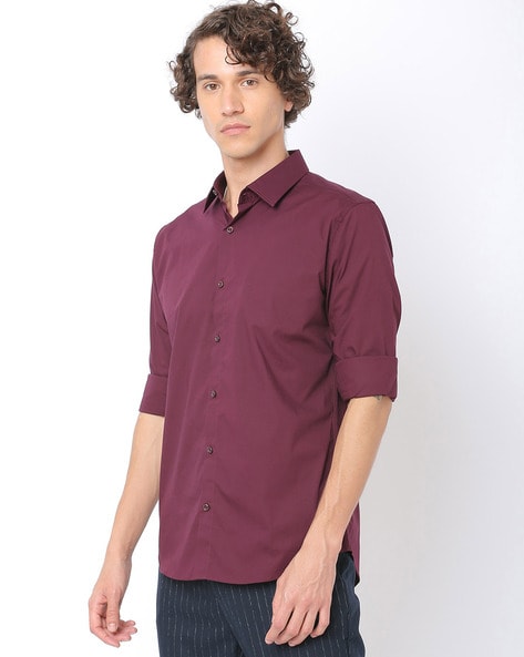 Buy Burgundy Shirts for Men by UNITED ...