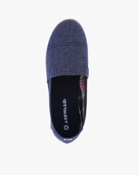 Denim Slip-On Shoes with Stitch Accent view 3