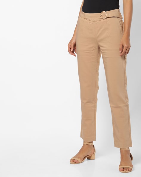 Buy Beige Trousers  Pants for Women by Shffl Online  Ajiocom