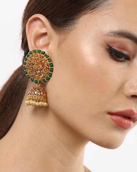 Buy Gold-Toned Earrings for Women by ZAVERI PEARLS Online | Ajio.com