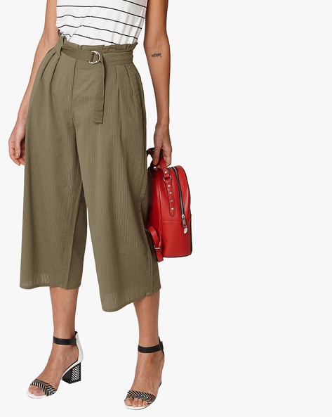 High-Rise Culottes with Paperbag Waist