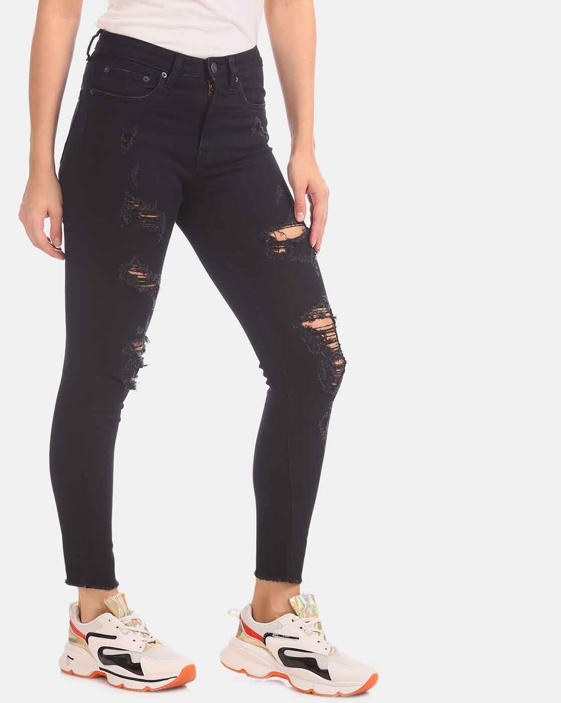 aeropostale black ripped jeans