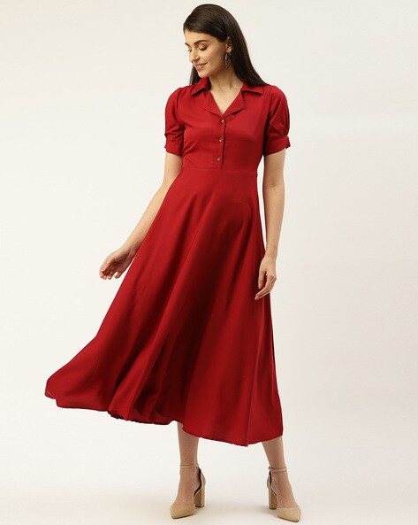 Short Sleeves Fit & Flare Dress
