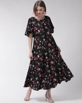 black printed frock