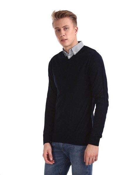 Buy navy Sweaters Cardigans for Men by Ruggers Online Ajio