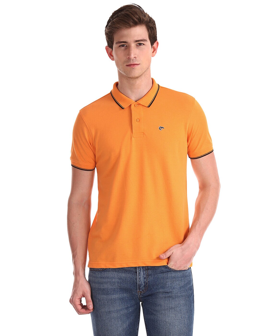 orange t shirt with collar
