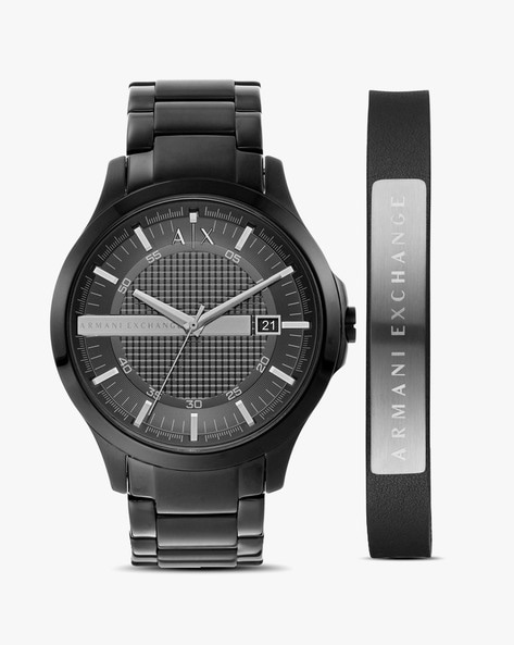 Armani exchange hotsell black analogue watch