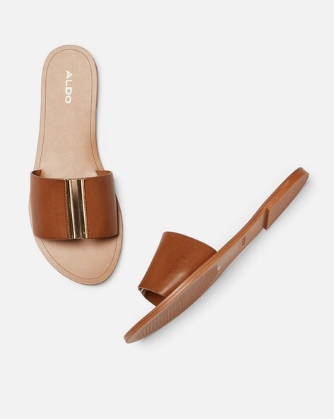 Brown Flat Sandals for Women by Aldo 