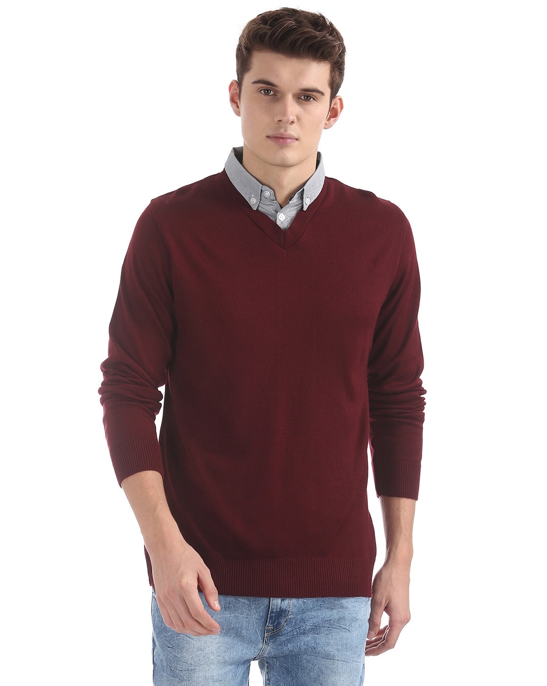 Handel status siv Buy maroon Sweaters & Cardigans for Men by Ruggers Online | Ajio.com