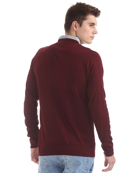 Buy maroon Sweaters Cardigans for Men by Ruggers Online Ajio