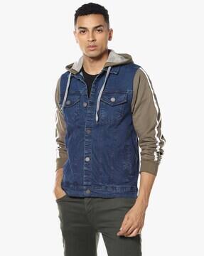 denim hoodie jacket mens india