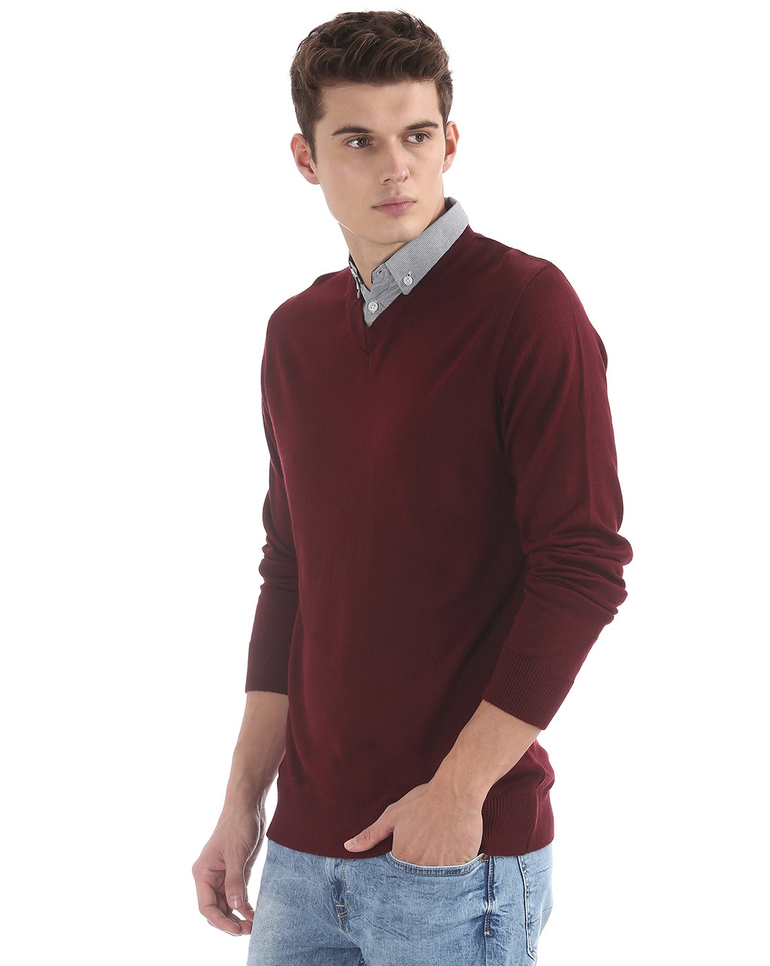 Attached hotsell collar sweater