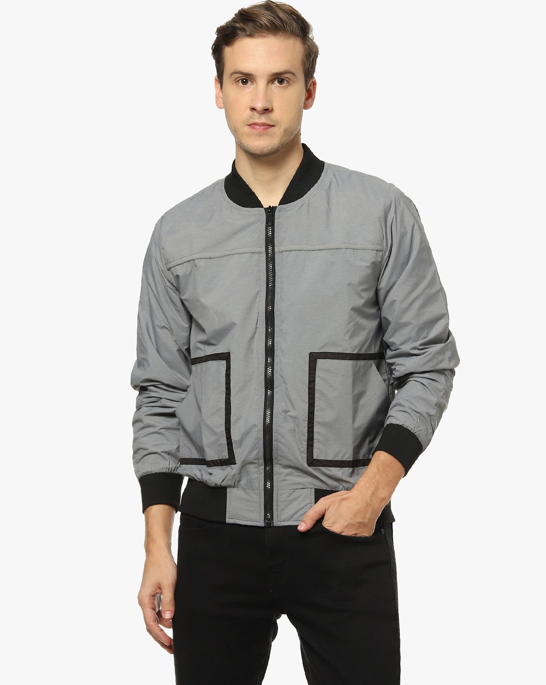 Calvin Klein Men's Matte Logo Zip Bomber at Amazon Men's Clothing store