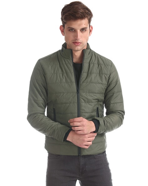 green padded puffer jacket