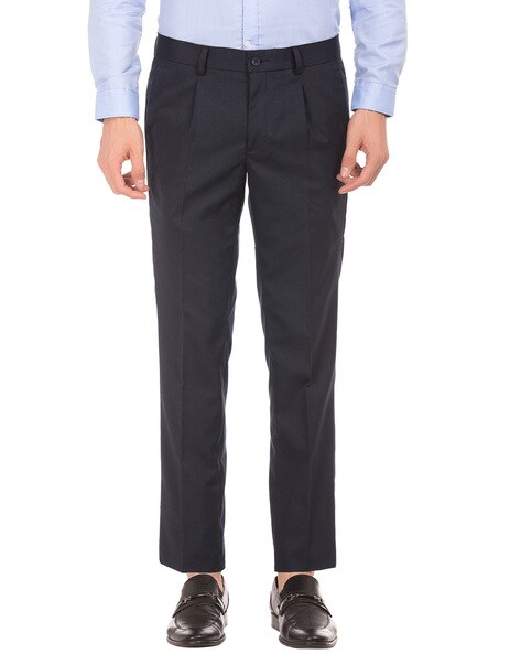 Buy Navy Blue Trousers & Pants for Men by EXCALIBUR Online | Ajio.com