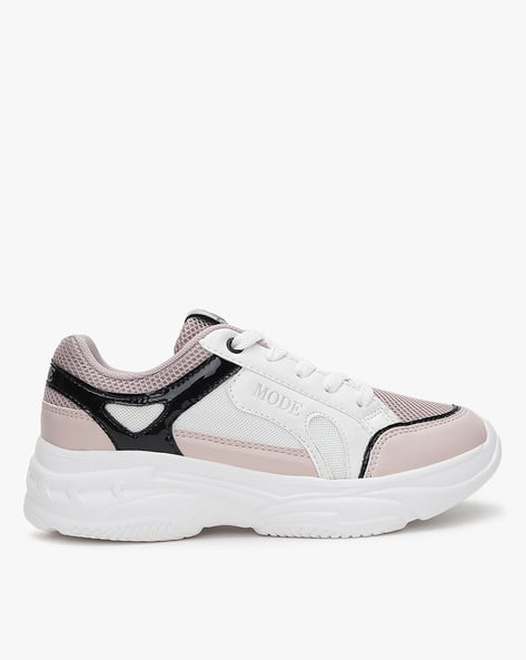 Colourblock Lace-Up Sports Shoes (Image - 3)